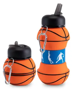 FunBlast Basket Ball Shaped Expandable Silicone Sipper Water Bottle 1 Pc Orange