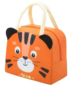 SCHOOLISH Cartoon Lunch Bag Portable Insulated Thermal Lunch Picnic Supplies Bags Milk Bottle- PACK OF 1- COLOR MAY VARY