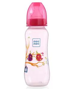 Mee Mee Bird Print Feeding Bottle Pink - 250 ml