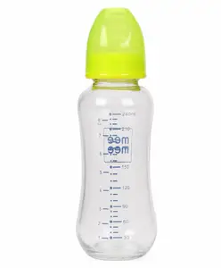 Mee Mee Premium Glass Feeding Bottle Green - 240 ml
