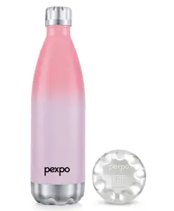 Pexpo Electro Pro 1000 Hot & Cold ISI Certified Flask | Stainless Steel Water Bottle - 980ml, (Purple+Pink) Ombre Shade | Thermoflask | Office | Workout | Travelling | Home | Adults