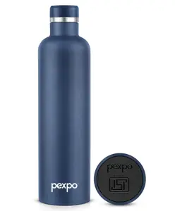 Pexpo Oreo Pro 1000 Stainless Steel Hot and Cold Vacuum Insulated ISI Certified Flask, 980ml, Denim Blue | Double Wall Flask | BPA Free | Office | School | Home | Hiking | Gym|
