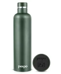 Pexpo Oreo Pro 1000 Stainless Steel Hot and Cold Vacuum Insulated ISI Certified Flask, 980ml, Military Green | Double Wall Flask | BPA Free | Office | School | Home | Hiking | Gym|