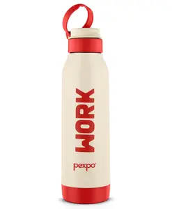 PEXPO Macho 1100 -Work Insulated Stainless Steel Water Bottle for Kids - 900ml, Red | Narrow Mouth Cap For School, Home, Sports, Travel