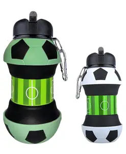 FunBlast Expandable Football Shaped Water Bottle for Kids Pack of 1 Random Color 550 ml