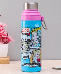Disney Frozen Stainless Steel Vacuum Sipper Bottle Blue - 500 ml