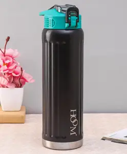 Hoom Stainless Steel Vacuum Sipper Bottle Black -750 ml