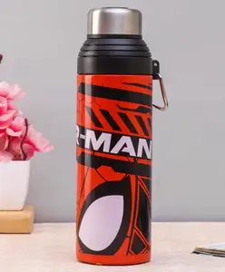 Spider Man Spiderman Stainless Steel Vacuum Sipper Bottle Black - 500 ml