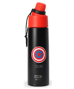 Marvel Captain America Stainless Insulated Steel Sipper Bottle Red & Black - 500 ml