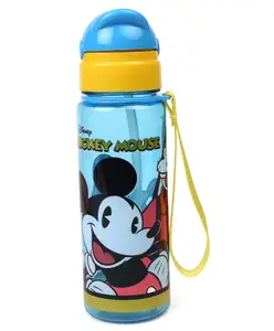Disney Mickey Mouse Sipper Bottle With Pop Up Straw Blue - 400 ml