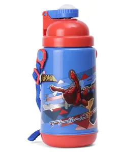 Marvel Spider Man Insulated Sipper Water Bottle Red and Blue - 500 ml
