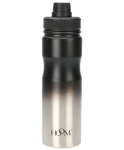 HOOM Stainless Steel Double-Wall Insulated Sipper Water Bottle Black - 600 ml
