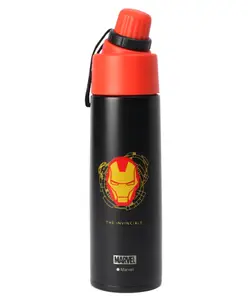 Marvel Avengers Ironman Stainless Steel Sipper Bottle Red & Black - 500 ml