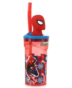 Marvel Spider-man Character 3 D Face Tumbler with Straw Red - 360ml