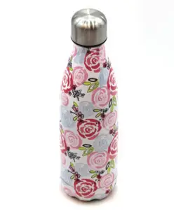 Rushabh Novelty Insulated , BPA Free, leakproof, hot and cold, bottle for school, college, office and travelling Water Bottle - 1211-White Multi -500ml