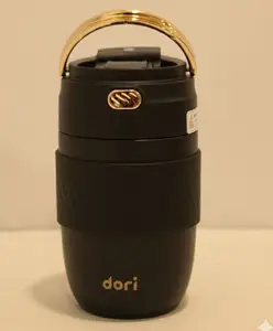 Rushabh Novelty Insulated , BPA Free, leakproof, hot and cold, bottle for school, college, office and travelling Water Bottle - 201-Black -380ml