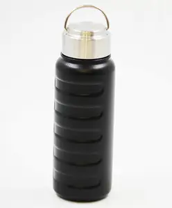 Rushabh Novelty Insulated , BPA Free, leakproof, hot and cold, bottle for school, college, office and travelling Water Bottle - 8833-Black -360ml