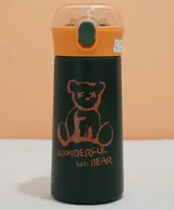 Rushabh Novelty Insulated , BPA Free, leakproof, hot and cold, bottle for school, college, office and travelling Water Bottle - 1220-Green -380ml