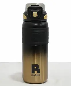 Rushabh Novelty Insulated , BPA Free, leakproof, hot and cold, bottle for school, college, office and travelling Water Bottle - 1010-Gold -650ml