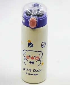 Rushabh Novelty Insulated , BPA Free, leakproof, hot and cold, bottle for school, college, office and travelling Water Bottle - 1463-White -400ml