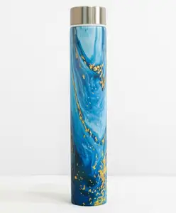 Rushabh Novelty Insulated , BPA Free, leakproof, hot and cold, bottle for school, college, office and travelling Water Bottle - 111-Marble blue -280ml