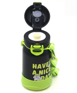 Rushabh Novelty Insulated , BPA Free, leakproof, hot and cold, bottle for school, college, office and travelling Water Bottle - 7317-Black -500ml