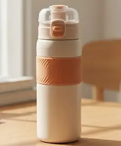 Rushabh Novelty Insulated , BPA Free, leakproof, hot and cold, bottle for school, college, office and travelling Water Bottle - 193-Orange -550ml