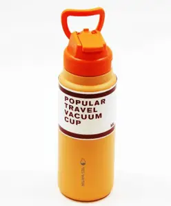 Rushabh Novelty Insulated , BPA Free, leakproof, hot and cold, bottle for school, college, office and travelling Water Bottle - 795-Orange -650ml