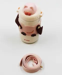 Rushabh Novelty Insulated , BPA Free, leakproof, hot and cold, bottle for school, college, office and travelling Water Bottle - 504-Peach -380ml