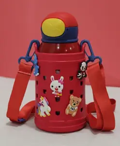 Rushabh Novelty Insulated , BPA Free, leakproof, hot and cold, bottle for school, college, office and travelling Water Bottle - 1323-Red -400ml