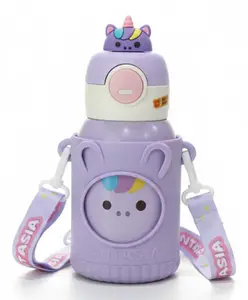 Rushabh Novelty Insulated , BPA Free, leakproof, hot and cold, bottle for school, college, office and travelling Water Bottle - 7601-Purple -500ml