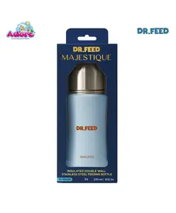 Adore Dr.Feed Majestique Insulated Thermos Hot/ Cold Stainless Steel Feeding Bottle with Anti-Colic Teat- D4- 270ml- Baby Blue