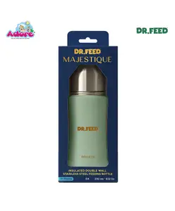 Adore Dr.Feed Majestique Insulated Thermos Hot/ Cold Stainless Steel Feeding Bottle with Anti-Colic Teat- D4- 270ml - Drab Green