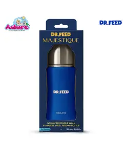 Adore Dr.Feed Majestique Insulated Thermos Hot/ Cold Stainless Steel Feeding Bottle with Anti-Colic Teat- D3- 180ml- Royal Blue