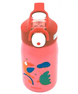 SANJARY Water Bottle Hot and Cold Stainless Steel Leak Proof Water Bottle Double Walled Vacuum Insulated Thermos Flask with Straw for kids 400 ml color & design may vary