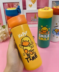 SANJARY Cute Cartoon Printed Vacuum Insulated Thermal Kids Water Bottle 350 ml color may vary