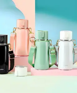 SANJARY Stainless Steel Flask bottle with neck strap 530 ml color may vary