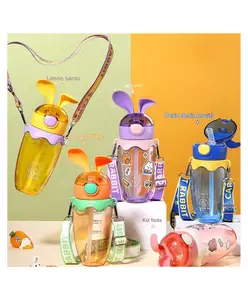 SANJARY Cute Bugsy Rabbi Ear Water Bottle 580 ml for kids color design may vary