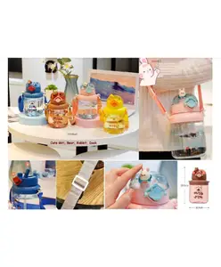 SANJARY Bpa Free Plastic Water Bottle with Straw strap 1150 ml color design may vary