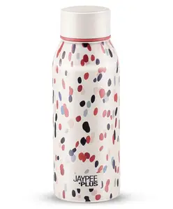 Jaypee Plus Punch Prime Printed Vacuum Insulated Stainless Steel Hot & Cold Water Bottle-BIS Certified, Rustproof and leakproof,500ml,Ideal for School Kids, Office & Travel - (White)