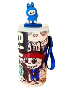 FunBlast Labubu Print Insulated Sipper Bottle -1 Pc (Random Color & Print) 450 ml