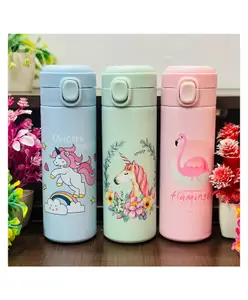 Elecart Unicorn Water Bottle for Girls 420ml Stainless Steel Insulated Kids Bottle | Hot & Cold Thermos | BPA-Free, Leak-Proof, Double Wall | Random Colour & Design