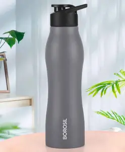 Borosil Grip Go Single Wall Stainless Steel Water Bottle Grey 950 ml