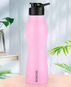 Borosil Grip Go Single Wall Stainless Steel Water Bottle Pink 950 ml