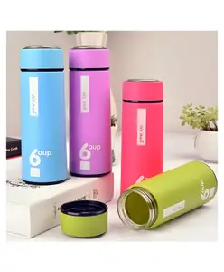 SCHOOLISH Double Wall Insulated Sports Water Bottle - Portable Leak Proof Water Bottle With Lid for Outdoor Activities and Commercial Use - 450ml - Pack of 1 - Color May Vary