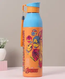 Cello Amazer 600 3D Avengers Print Stainless Steel Inner Water Bottle Orange - 550 ml
