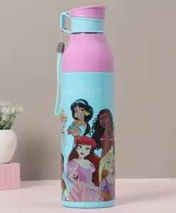 Cello Amazer 600 3D Disney Princess Print Stainless Steel Inner Water Bottle Blue - 550 ml