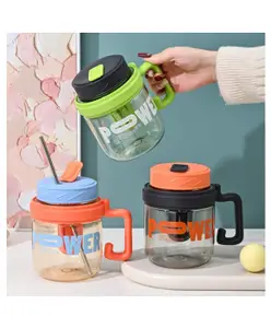 Sanjary Filter Straw Cup Bottle 880ml Fancy Sipper for Multi Uses Color Design May Vary