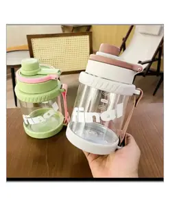 Sanjary 830ml Stylish Water Bottle, Gym Water Bottle With Two Carrying Handles Color Design May Vary