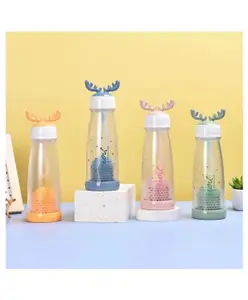 Sanjary 350ml Fruit Infuser Water Bottle Leakproof Water Bottle For Flavored Infused Water Portable Sport Bottle For School, Picnic, Gym color design may vary